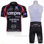 2010 Maillot Cyclisme Lampre Farnese Vini Noir Manches Courtes et Cuissard