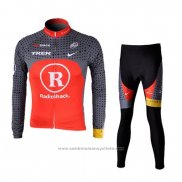 2010 Maillot Cyclisme Radioshack Orange et Gris Manches Longues et Cuissard Pantaloni