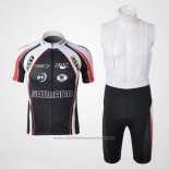 2010 Maillot Cyclisme Shimano Gris et Noir Manches Courtes et Cuissard