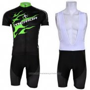 2013 Maillot Cyclisme Merida Noir et Vert Manches Courtes et Cuissard