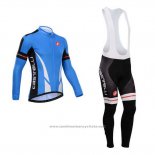 2014 Maillot Cyclisme Castelli Bleu et Noir Manches Longues et Cuissard