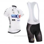 2014 Maillot Cyclisme FDJ Lider Blanc Manches Courtes et Cuissard