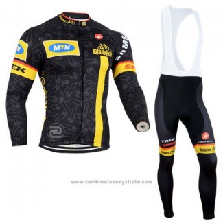 2014 Maillot Cyclisme MTN Noir et Jaune Manches Longues et Cuissard