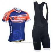 2014 Maillot Cyclisme Monton Orange et Bleu Manches Courtes et Cuissard