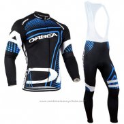 2014 Maillot Cyclisme Orbea Noir et Bleu Manches Longues et Cuissard