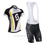 2014 Maillot Cyclisme Scott Noir et Blanc Manches Courtes et Cuissard