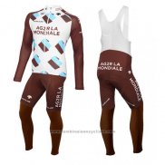 2015 Maillot Cyclisme Ag2rla Marron Manches Longues et Cuissard