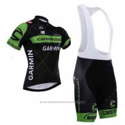 2015 Maillot Cyclisme Cannondale Vert et Noir Manches Courtes et Cuissard