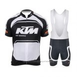 2015 Maillot Cyclisme Ktm Noir Blanc Manches Courtes et Cuissard