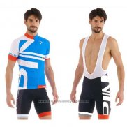 2015 Maillot Cyclisme Pinarello Blanc et Bleu Manches Courtes et Cuissard