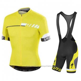 2015 Maillot Cyclisme Specialized Brillant Jaune Manches Courtes et Cuissard