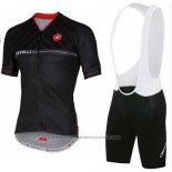 2016 Maillot Cyclisme Castelli Gris Noir Manches Courtes et Cuissard