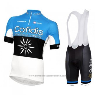 2016 Maillot Cyclisme Cofidis Azur et Noir Manches Courtes et Cuissard