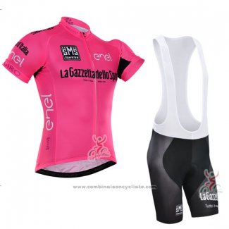 2016 Maillot Cyclisme Giro d'Italia Rose et Noir Manches Courtes et Cuissard