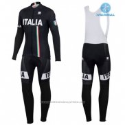 2016 Maillot Cyclisme IAM Blanc et Noir Manches Longues et Cuissard