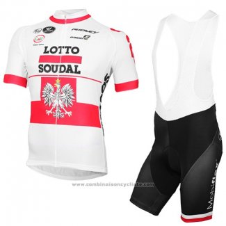 2016 Maillot Cyclisme Lotto Soudal Champion Pologne Manches Courtes et Cuissard