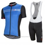 2016 Maillot Cyclisme Nalini Bleu et Noir Manches Courtes et Cuissard