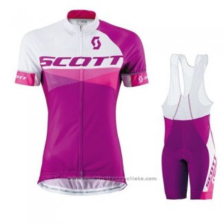 2016 Maillot Cyclisme Scott Rouge Blanc Manches Courtes et Cuissard