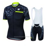 2016 Maillot Cyclisme Sportful Vert et Noir Manches Courtes et Cuissard