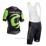 2017 Maillot Cyclisme Cannondale Vert et Noir Manches Courtes et Cuissard