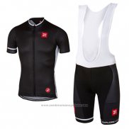 2017 Maillot Cyclisme Castelli Profond Noir Manches Courtes et Cuissard