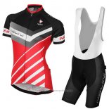 2017 Maillot Cyclisme Femme Nalini Zebrana Rouge et Noir Manches Courtes et Cuissard