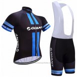 2017 Maillot Cyclisme Giant Noir Manches Courtes et Cuissard