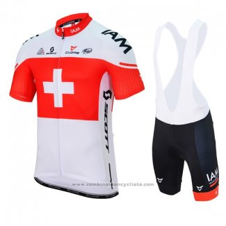 2017 Maillot Cyclisme IAM Champion Suisse Manches Courtes et Cuissard