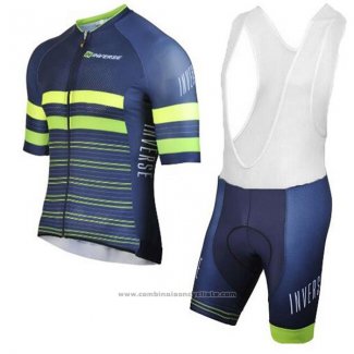 2017 Maillot Cyclisme Inverse Bleu Manches Courtes et Cuissard