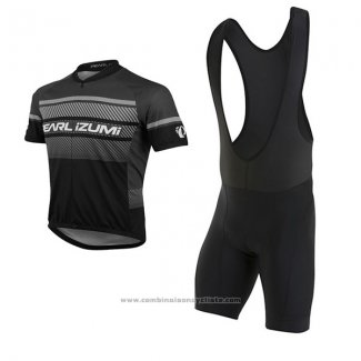 2017 Maillot Cyclisme Pearl Izumi Gris et Noir Manches Courtes et Cuissard