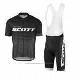 2017 Maillot Cyclisme Scott Noir Manches Courtes et Cuissard