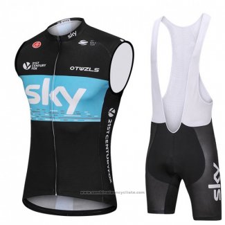 2018 Gilet Coupe-vent Sky Noir et Bleu