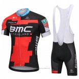 2018 Maillot Cyclisme BMC Rouge et Noir Manches Courtes et Cuissard