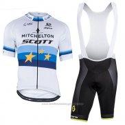 2018 Maillot Cyclisme Mitchelton Scott Champion Europe Manches Courtes et Cuissard