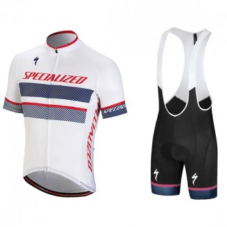 2018 Maillot Cyclisme Specialized Blanc Rouge Violet Manches Courtes et Cuissard(1)