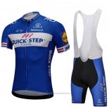 2018 Maillot Cyclisme UCI Monde Champion Quick Step Floors Bleu Manches Courtes et Cuissard