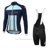 2019 Maillot Cyclisme Lecol Azur Bleu Manches Longues et Cuissard