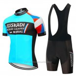 2019 Maillot Cyclisme Euskadi Murias Bleu Noir Manches Courtes et Cuissard