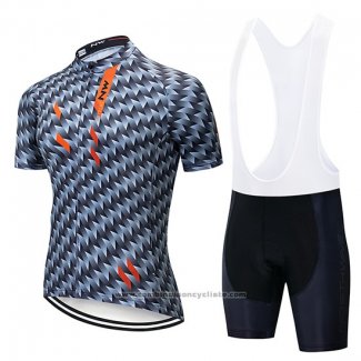 2019 Maillot Cyclisme Northwave Gris Orange Manches Courtes et Cuissard