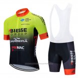 2020 Maillot Cyclisme Biesse Carrera Vert Noir Manches Courtes et Cuissard