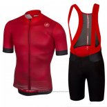 2020 Maillot Cyclisme Castelli Rouge Manches Courtes et Cuissard