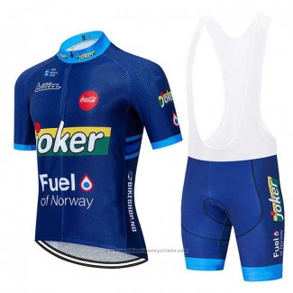 2020 Maillot Cyclisme Joker Fuel Bleu Manches Courtes et Cuissard