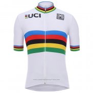 2020 Maillot Cyclisme UCI Blanc Multicolore Manches Courtes et Cuissard(1)