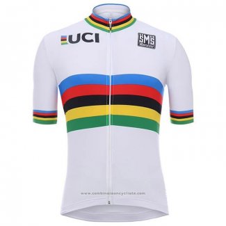 2020 Maillot Cyclisme UCI Blanc Multicolore Manches Courtes et Cuissard(1)