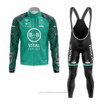 2020 Maillot Cyclisme Vital Concept-BB Hotels Blanc Vert Manches Longues et Cuissard