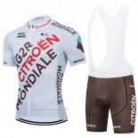 2021 Maillot Cyclisme Ag2r La Mondiale Marron Jaune Manches Courtes et Cuissard