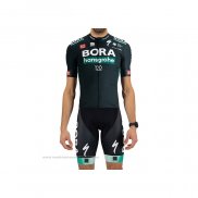 2021 Maillot Cyclisme Bora-Hansgrone Fonce Vert Manches Courtes et Cuissard