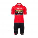 2021 Maillot Cyclisme Jumbo Visma Rouge Manches Courtes et Cuissard