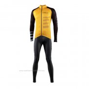 2021 Maillot Cyclisme Nalini Jaune Manches Longues et Cuissard