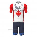 2022 Maillot Cyclisme Canada Champion Israel Cycling Academy Rouge Manches Courtes et Cuissard